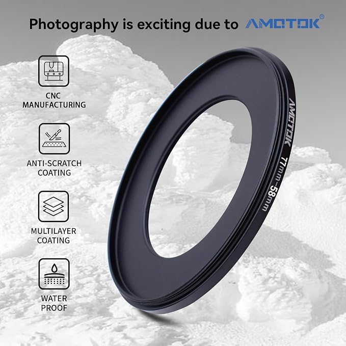 77mm Lens to 58mm Camera Lens Adapter, 77mm to 58mm Filter Step-Down Ring