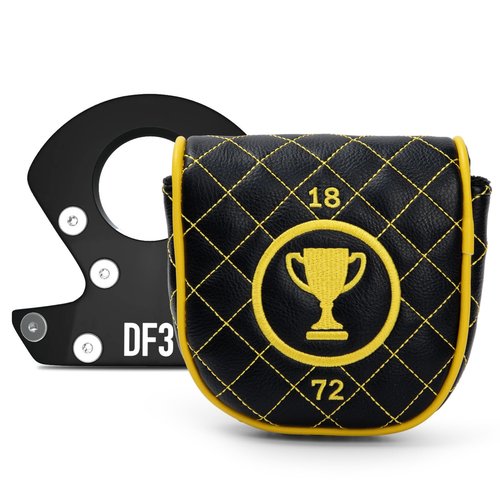 Golf Mallet Putter Cover Headcover, Magnetic Closure Premium Leather Birdie Golf Head Covers Fits Golf DF3 Putter - USA Mallet Putter Headcover (Champion)