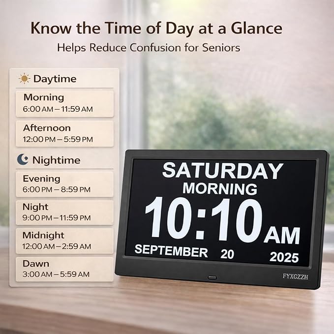 11.5'' Dementia Clocks for Seniors Extra Large, Senior Clocks