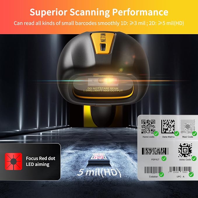 NETUM Upgraded QR Industrial Bluetooth Barcode Scanner