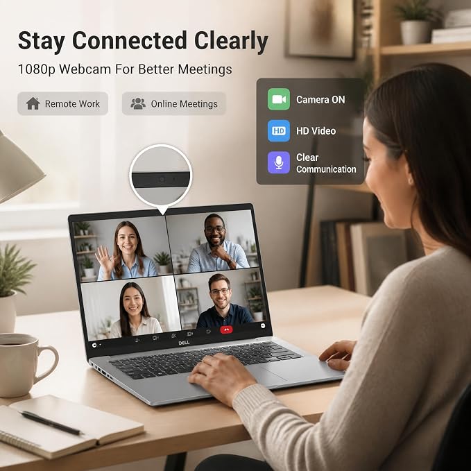Dell 16 DC16251 Touchscreen Laptop, Intel 10-Core Core 7 150U (Up to 5.4 GHz), 16" FHD+ IPS 300 Nits Display, 32 GB DDR5 RAM, 1 TB SSD, Copilot AI, Fingerprint, Backlit KB, Wi-Fi 6E, Windows 11 Pro