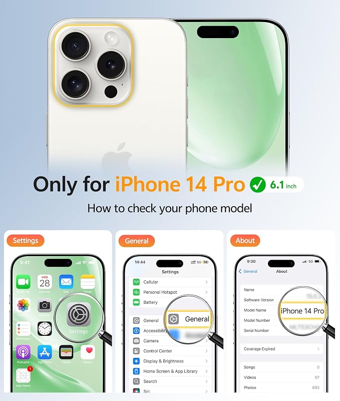 FNTCASE for iPhone 14 Pro Case: Translucent Matte Cases