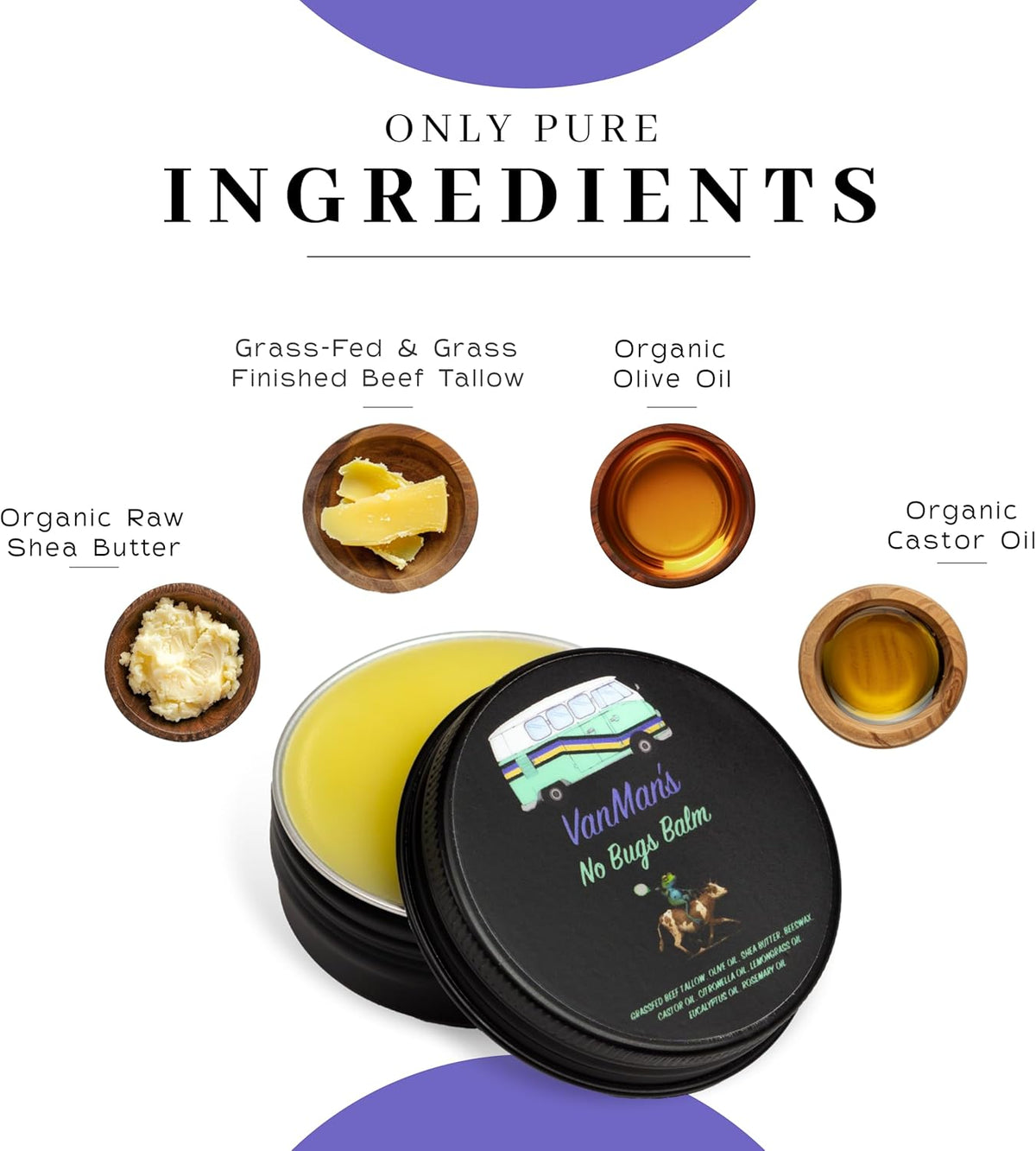 Vanman's Bug Balm - Natural Bug Repellent with Grass-Fed Beef Tallow & Essential Oils - 1 oz