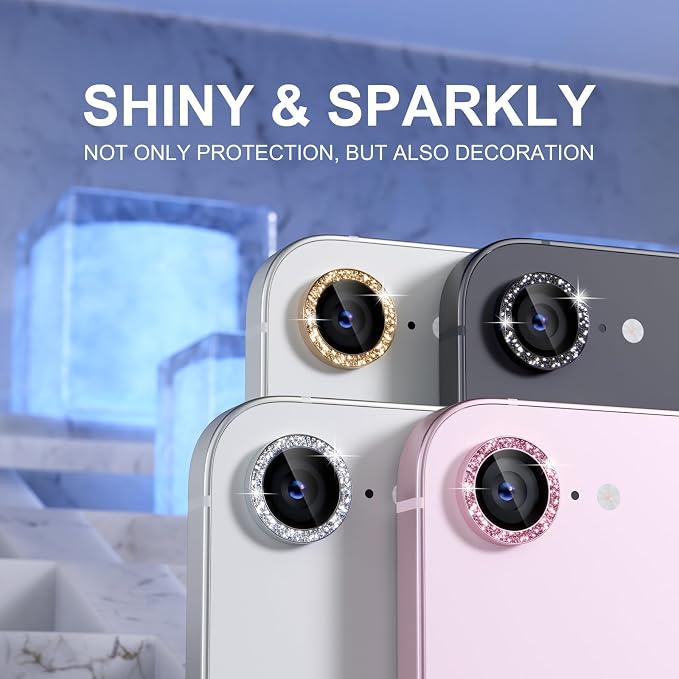 Choiche Compatible for iPhone 17e / 16e Camera Lens Protector Bling, 9H
