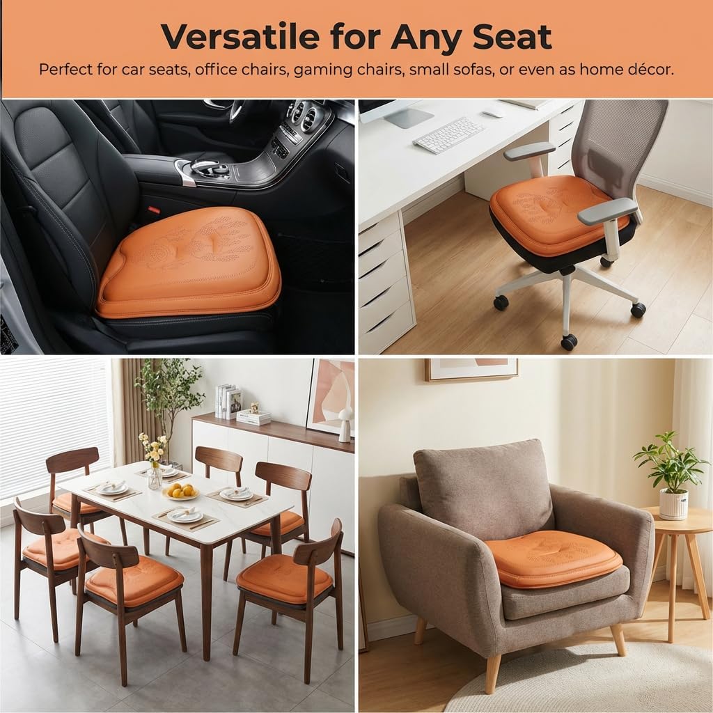 Comfort Dreamcatcher Car Seat Cushion Non-Slip - Relaxing, Optimal Support & Posture for Long Drive (Front Seats (All Black))