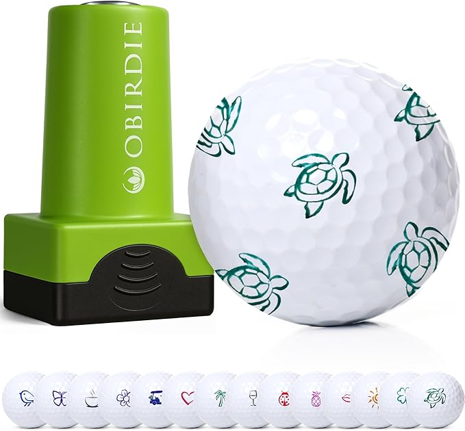 Self-Inking Golf Ball Stamp | Chic & Fun Golf Ball Stamper | Fast-Drying, Waterproof Golf Ball Marker Stamp | Reusable Golf Accessories for Women | Golfer Gifts | Golf Gadgets