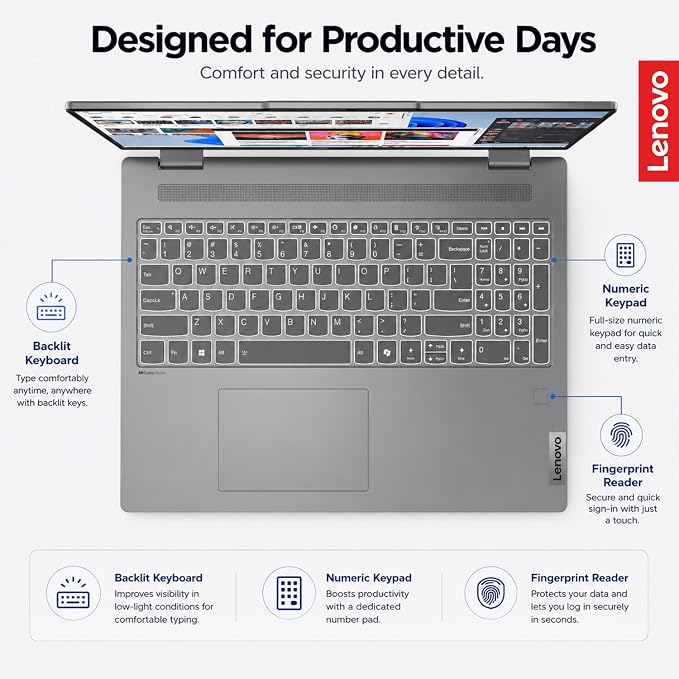Lenovo IdeaPad 5 2-in-1 Convertible Laptop, AMD Ryzen 7 8845HS Processor, 16" WUXGA IPS Touchscreen, 16GB DDR5 RAM, 512GB SSD, Fingerprint Reader, Backlit Keys, Wi-Fi 6, Windows 11 Home, WOWPC USB