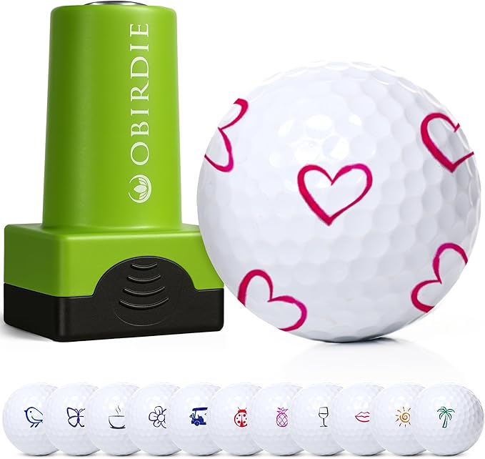 Self-Inking Golf Ball Stamp | Chic & Fun Golf Ball Stamper | Fast-Drying, Waterproof Golf Ball Marker Stamp | Reusable Golf Accessories for Women | Golfer Gifts | Golf Gadgets