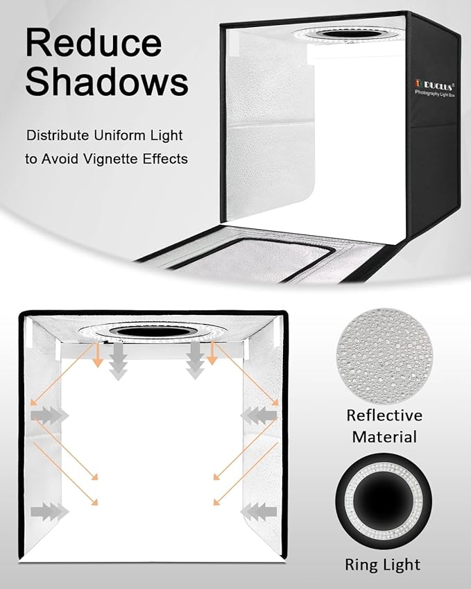 DUCLUS Light Box Photography, 16x16 Inch Photo Light Box
