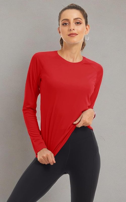 MAGCOMSEN Women's Long Sleeve UPF 50+ Sun Protection Shirt - Ideal for Hiking, Fishing & Workouts
