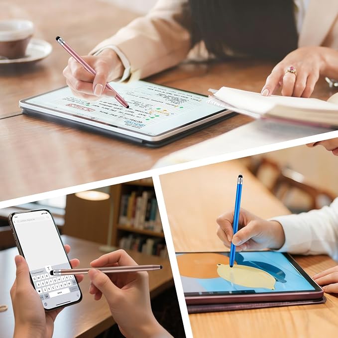LINFANC 12Pcs Stylus Pen for Touchscreen, 2-in-1 High Precision & Sensitivity