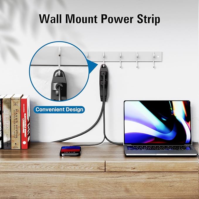 K KASONIC - 25-Feet 3 Outlet Extension Cord, UL Listed, 16/3 SJTW 3-Wire Grounded, 13 Amp 125 V 1625 Watts, Multi-Outlet Indoor/Outdoor Use, Black
