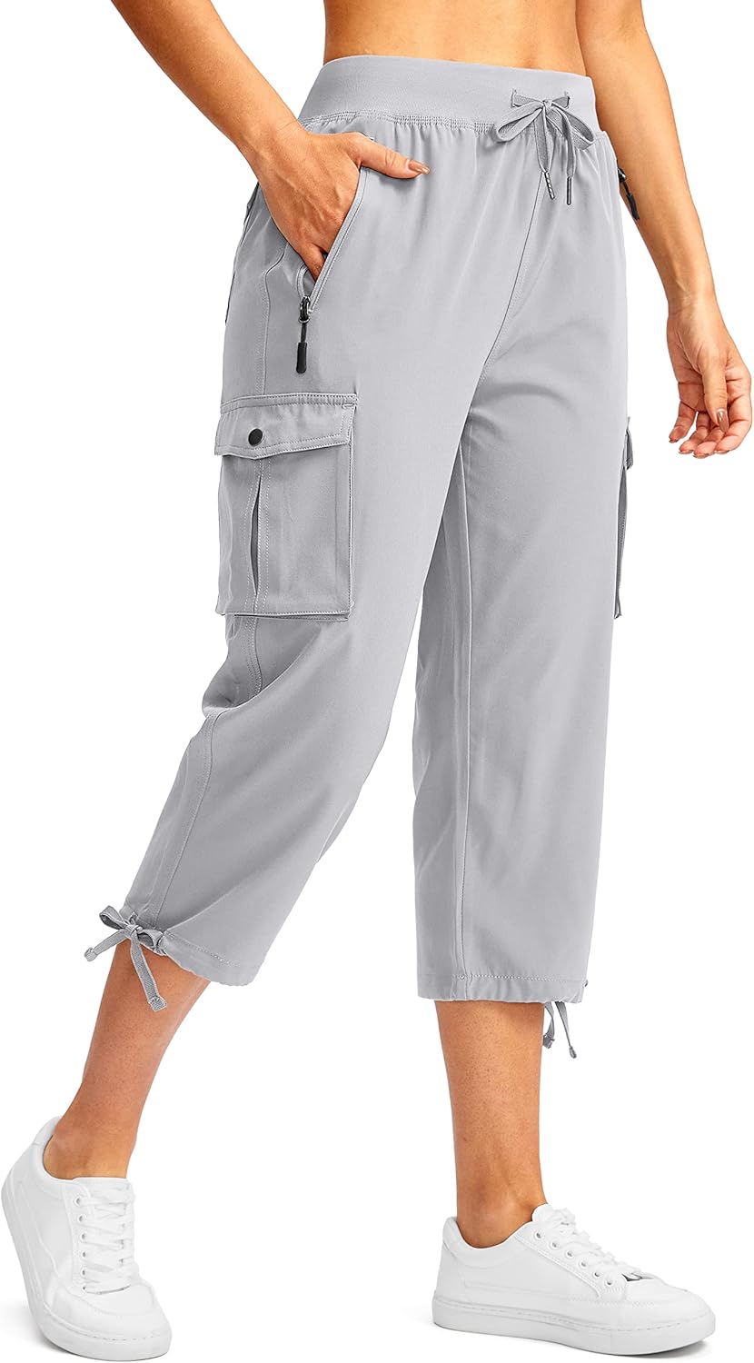 Soothfeel Women's Cargo Capris - Lightweight Quick-Dry Travel Pants with 6 Pockets | Casual Summer Wear