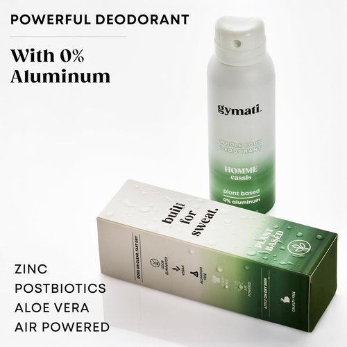 Gymati Natural Deodorant Body Spray - Aluminum-Free, Plant-Based Formula with Aloe & Zinc for Long-Lasting Odor Protection