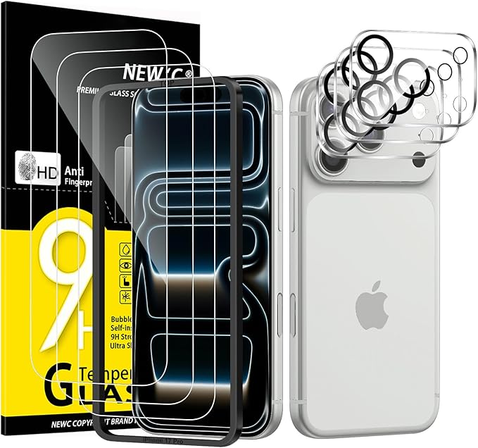 NEW'C 3x Screen Protector for iPhone 17 Pro+ 3x Camera Lens Protector, Sensor