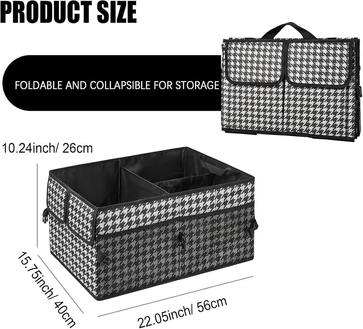 Car Trunk Organizer, Multi-Compartment Car Storage