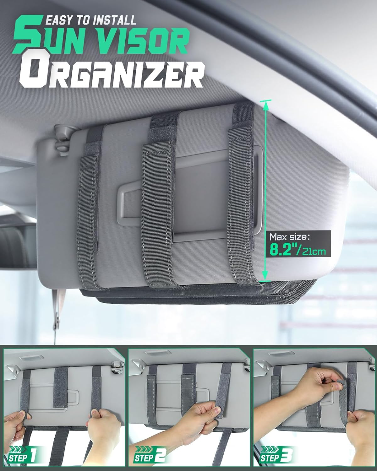 LIVANS Tactical Car Sun Visor Organizer, Fit Cars Trucks SUV Jeeps Patrols