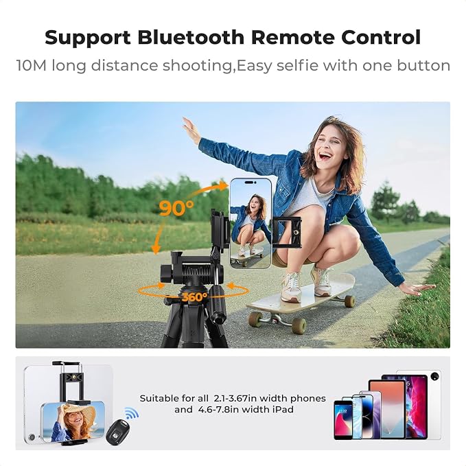 K&F CONCEPT Camera Tripod, Cellphone Clip