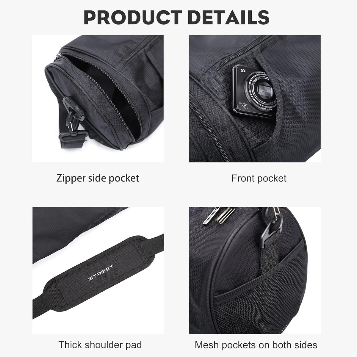 Skiennix Lightweight Gym Bag - Versatile Sports Duffel for Men & Women | Black X-Small