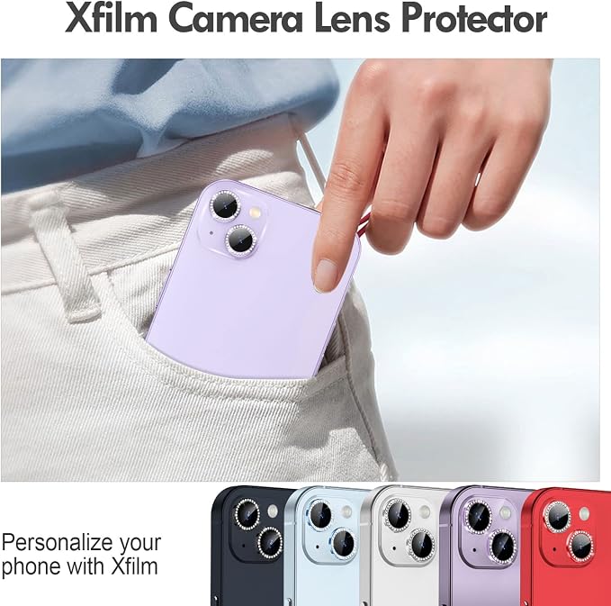 for iPhone 14 / iPhone 14 Plus Camera Lens Protector Bling, 9H Hardness