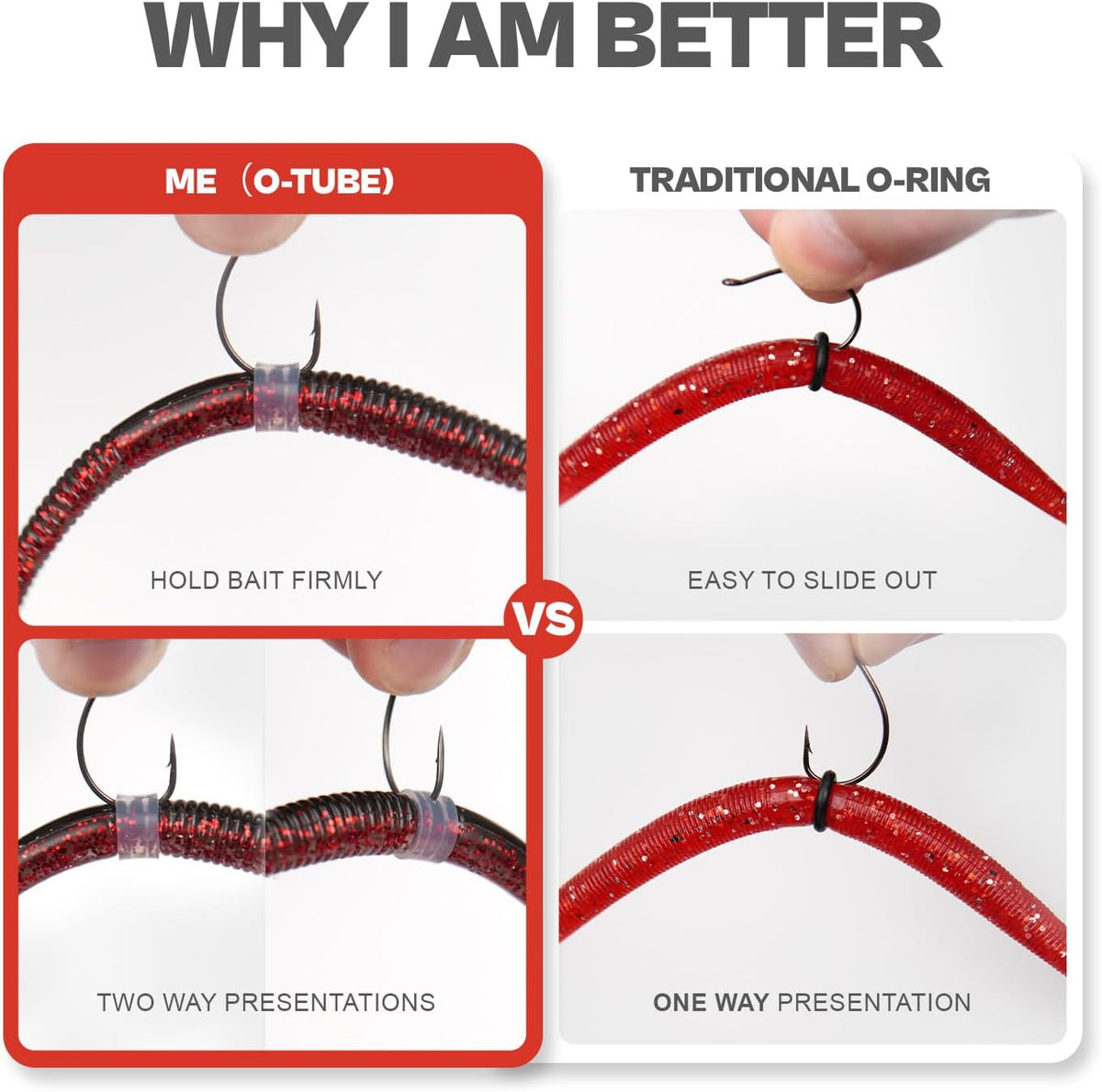 Wacky Worm O-Rings - Heavy-Duty Silicone Senko Bait Protectors | Prevents Rips | 180/150/120 Packs