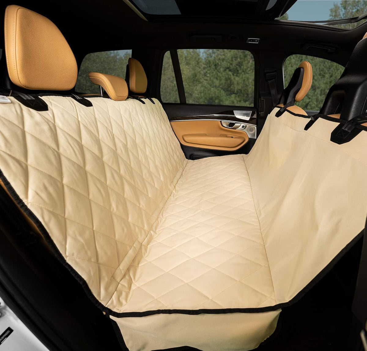 Plush Paws Products Premium Rear Car Seat Protector w/Hammock | Washable & Waterproof Back Seat Dog Cover for Car, Truck, & SUV | Nonslip, Tear Resistant Pet Seat Cover | Small Black