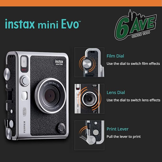 Fujifilm Instax Mini EVO Hybrid Instant Camera Bundle