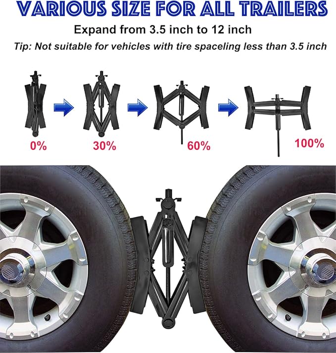 2Pcs Camper Wheel Chock Stabilizer for RV Travel Trailer, Heavy Duty RV Tire Scissor Locking X Shaped Chock Accessories with Wrench