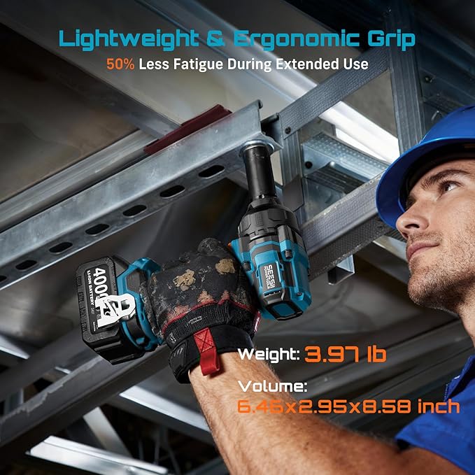 Seesii Impact Wrench 886 Ft-lbs(1200N.m), 1/2 High Torque Impact Gun with 21V 4000mAh Battery, Electric Impact Driver, 2900IPM, 5 Socket, Cordless Impact Wrench for Home Car/Mower/Pickup/Truck RV