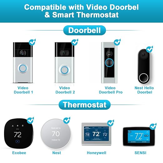16V 30VA Doorbell Transformer for Ring Video Doorbells, Compatible