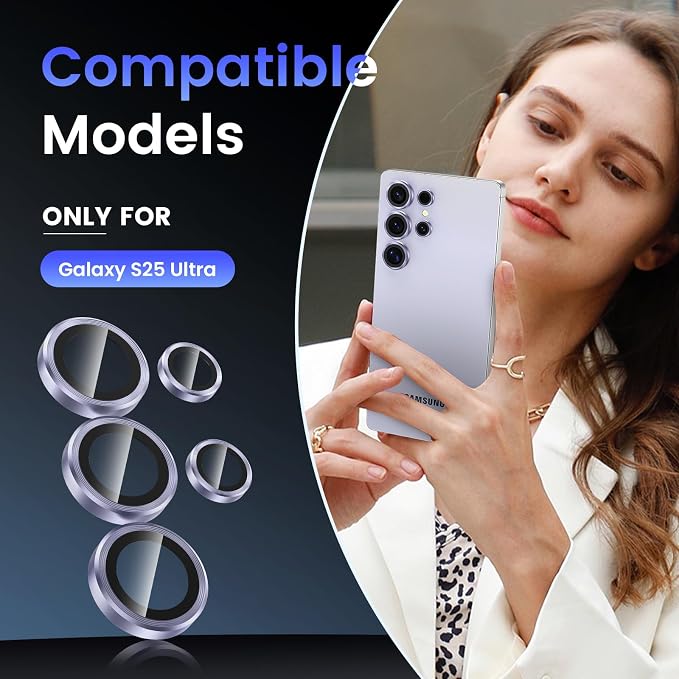 Tensea (3+2PCS Compatible with Samsung Galaxy S25 Ultra Camera Lens Protector