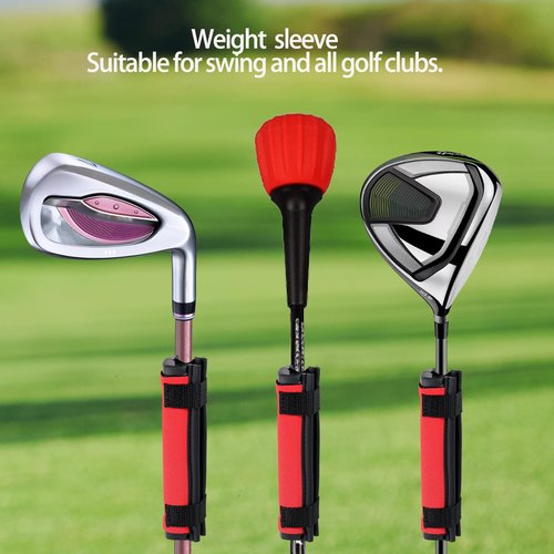 MistyBrew Golf Weighted Swing Trainer – 110g Clip-On Warm-Up Weight for Adult Golfers, Scratch-Free Rubber Grip for Driver/Iron Practice, Lightweight Training Aid with No Tools Needed, Red