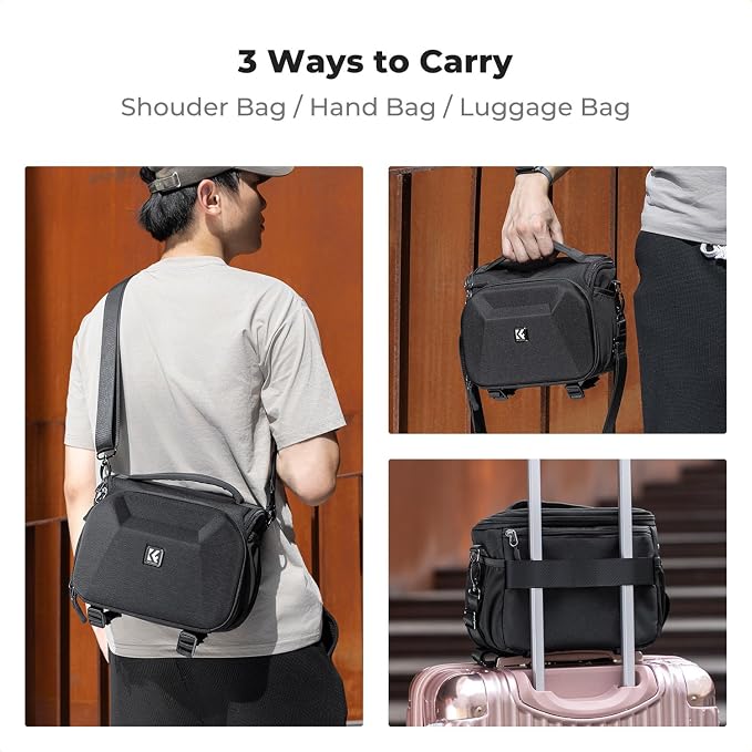 K&F CONCEPT Hardshell Camera Bag, Crossbody Camera Sling Bag