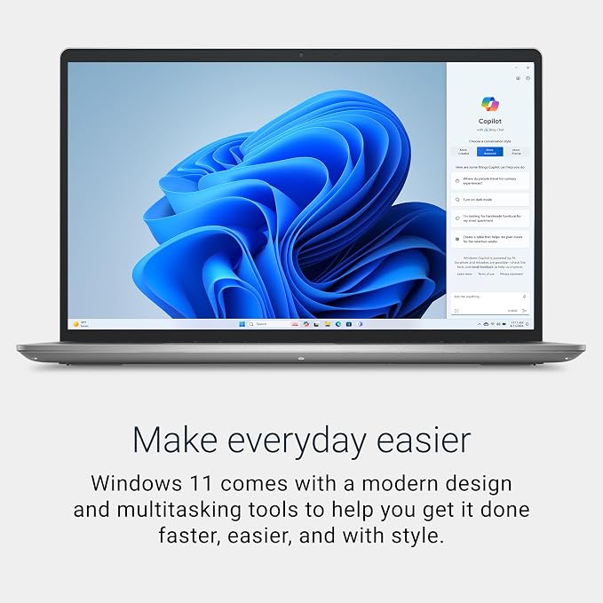 Dell 15.6" Laptop DC15250, FHD, Intel Core i5 1334U, Windows 11 Home | 1920x1080 Display, 120Hz, Intel UHD Graphics, DDR4, 512GB SSD, Wi‑Fi 6, Bluetooth, Backlit Keyboard, Platinum Silver