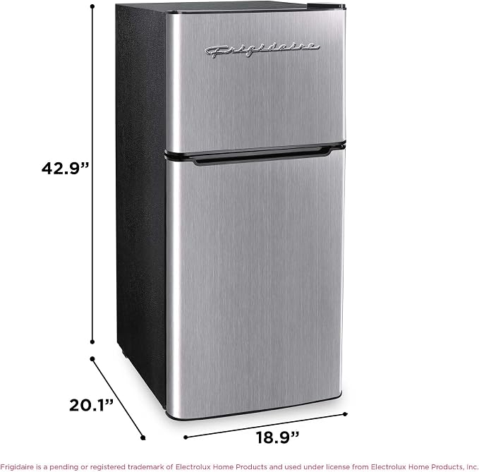 Frigidaire EFR451 Refrigerator with Top Freezer - 2 Door Fridge with 4.6 Cu Ft, Platinum Series, Stainless Steel