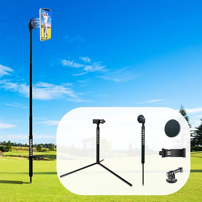 Monopod and Tripod Selfie Stick to Record Golf Swing