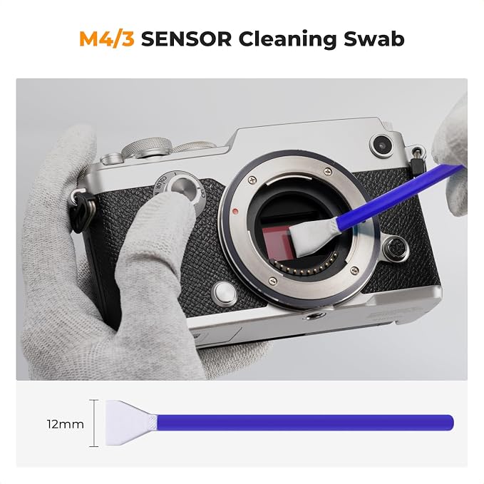 K&F CONCEPT 12mm Micro Four-Thirds 4/3 Sensor Cleaning Swab*10, M43 Sensor