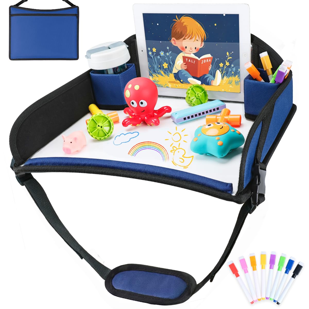 COOLBEBE Kids Travel Tray for Toddler Car Seat, Travel Tray for Airplane