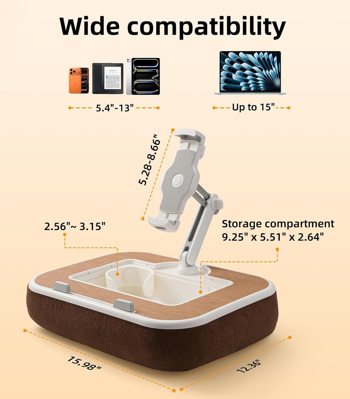 Car Seat Tray Pillow Stand, Laptop Lap Desk with Mouse Pad, Portable Food Tray with Tablet/Kindle Mount Holder, Front/Rear Seat Table for Office/Eating/Reading, Travel Essentials Accessories