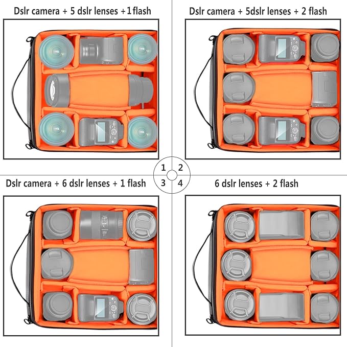 Neewer® Flexible Partition Camera Padded Bag Insert Protection Handbag