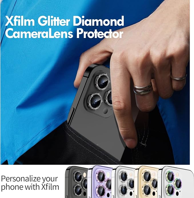 for iPhone 14 Pro/14 Pro Max Camera Lens Protector Bling, 9H Hardness