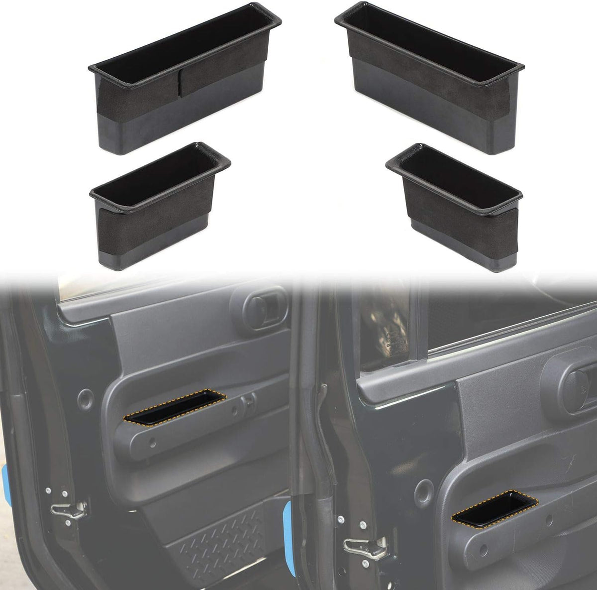 JeCar Door Handle Storage Tray Organizer for 2007-2010 Jeep Wrangler JK JKU