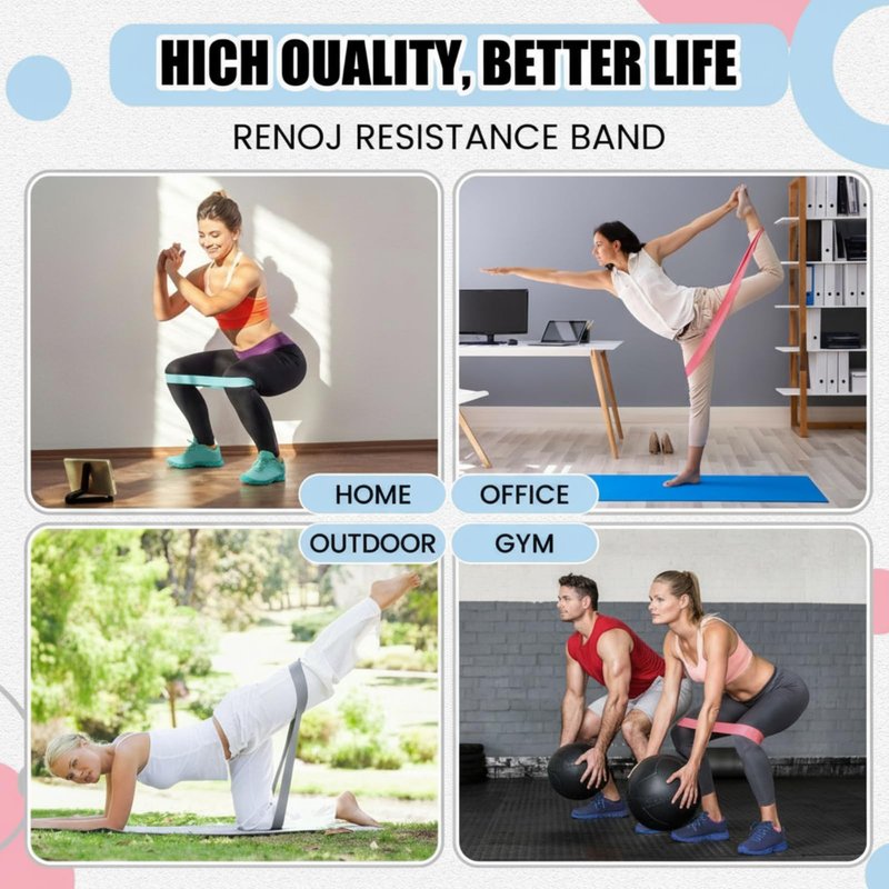 Sotiff Figure 6 Pcs Figure 8 Resistance Bands (15, 25, 40 Lbs) and Elastic Band Loop (15, 25, 35 Lbs) Set, Exercise Bands for Arms, Shoulders, Legs and Hips Stretch Equipment for Women Yoga