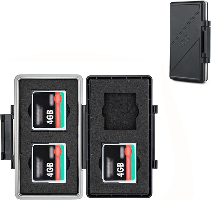4 Slots CF Card Holder, Water-Resistance Anti-Shock Compact Flash Card Case