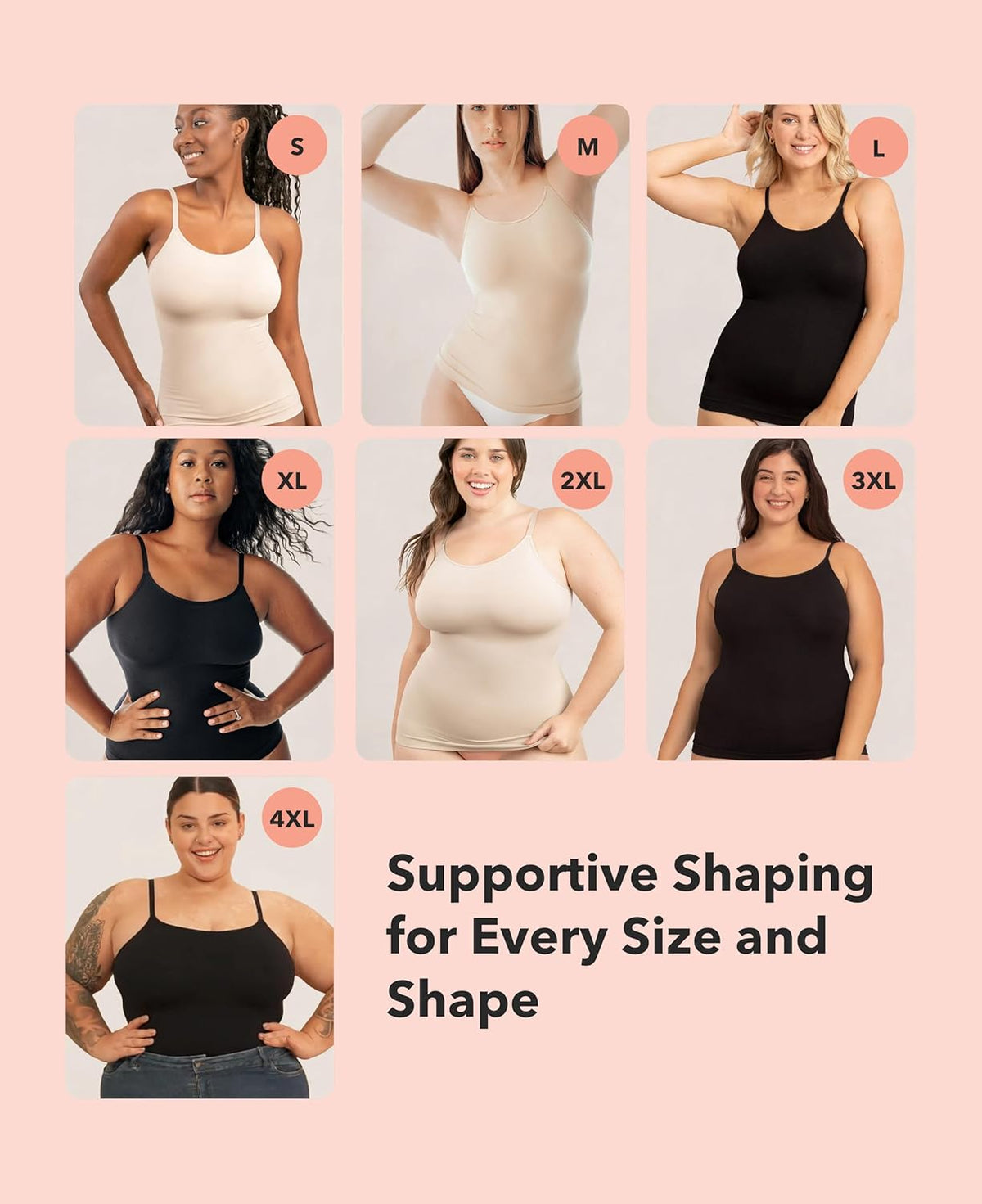 Shapermint Scoop Neck Cami Body Shaper - Women's Tummy Control Shapewear Tank Top