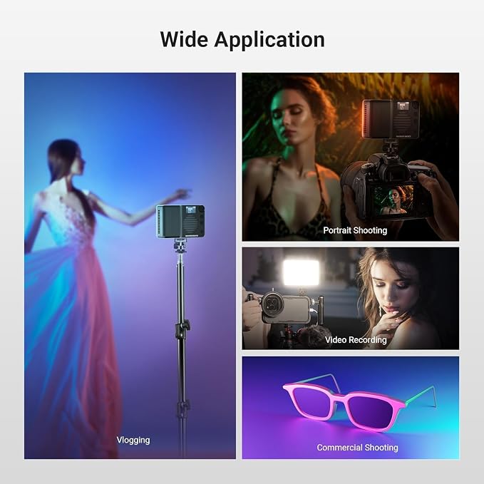 NEEWER BASICS BS40C Full RGB Magnetic Camera Video Light, 45W Boost Mode