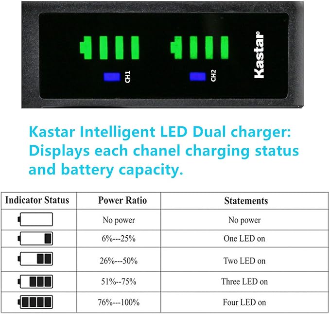 Kastar 1-Pack Battery and LTD2 USB Charger Replacement