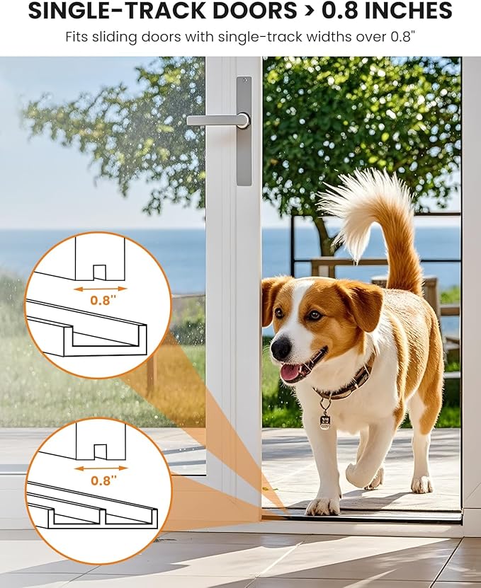 Doggy Door for Sliding Glass Doors Large Dog, Sliding Door Dog Door Insert - Adjustable Height 86.61" to 92.52", Pet/Cat/Dog Door for Sliding Glass Door, No Cut Required & Easy Set Up