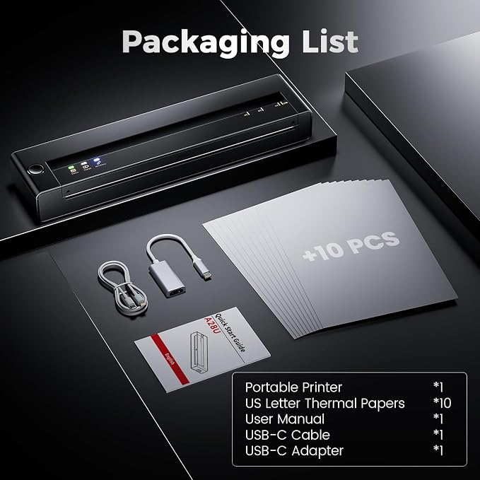 TATTMUSE Inkless Portable Printers Wireless