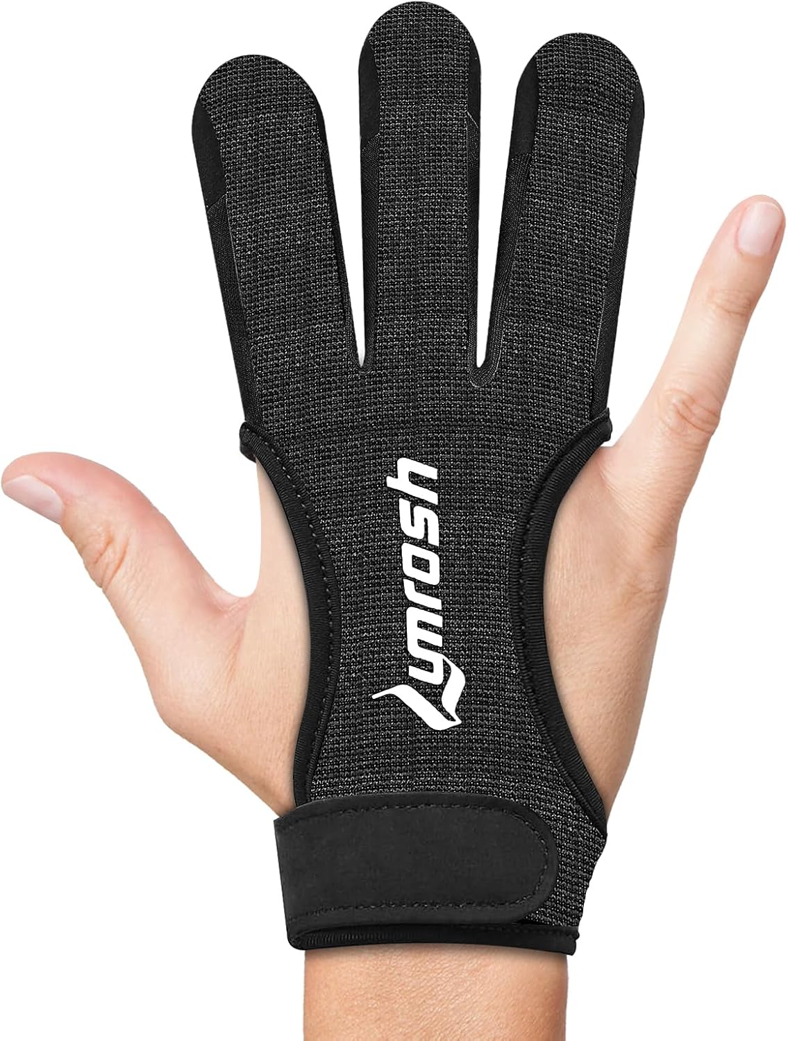 Skiennix Archery Gloves - 3 Finger Cowhide Shooting Gear for Men, Women & Kids | Black, Large